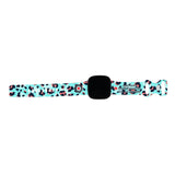 Personalized Medical Alert Watch Band for Fitbit Versa 3 & Fitbit Sense (Peach & Blue Leopard) - hipave