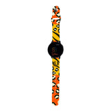 Personalized Yellow & Orange Leopard 20mm Watch Band with Monogram for Samsung, Garmin and Others - hipave