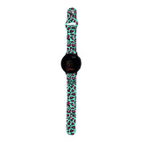 Personalized Blue & Pink Leopard 20mm Watch Band with Monogram for Samsung, Garmin and Others - hipave