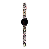 Personalized Rainbow Leopard 20mm Watch Band with Monogram for Samsung, Garmin and Others - hipave