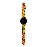 Personalized Yellow & Orange Leopard 20mm Watch Band with Name for Samsung, Garmin and Others - hipave