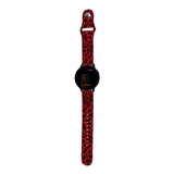 Personalized Red Leopard 20mm Watch Band with Monogram for Samsung, Garmin and Others - hipave