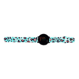 Personalized Medical Alert 20mm Watch Band for Samsung, Garmin and Others (Peach & Blue Leopard) - hipave