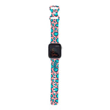 Personalized Turquoise Leopard Watch Band with Name for Apple Watch - hipave