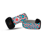 Personalized Medical Alert Watch Band for Fitbit Versa 3 & Fitbit Sense (Turquoise Leopard)