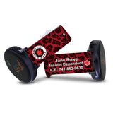 Personalized Medical Alert 20mm Watch Band for Samsung, Garmin and Others (Red Leopard) - hipave