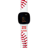 Personalized Baseball Watch Band for Fitbit Versa 1, 2, 3, Lite & Fitbit Sense - hipave