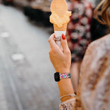 Personalized Boho Abstract Leopard Watch Band with Monogram for Fitbit Versa 3 & Fitbit Sense - hipave