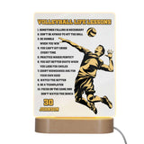 Custom LED Plaque with Volleyball Life Lessons | Thick Clear Acrylic - hipave