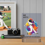 Custom LED Plaque with Baseball Photo and Jersey | Thick Clear Acrylic - hipave