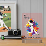 Custom LED Plaque with Baseball Photo and Jersey | Thick Clear Acrylic - hipave