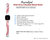 Personalized Baseball Watch Band for Fitbit Versa 1, 2, 3, Lite & Fitbit Sense - hipave