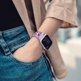 Personalized Medical Alert Apple Watch Band (Purple Marble Pattern) - hipave