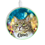 Custom Pet Portrait Wireless Charger with Qi fast charging AC adapter