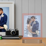 Custom LED Plaque with Wedding Vows | Thick Clear Acrylic - hipave